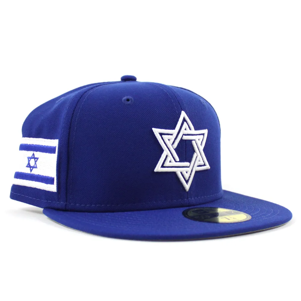 Israel 2023 World Baseball Classic (WBC) New Era 59Fifty Fitted Hat (Blue Gray Under Brim)