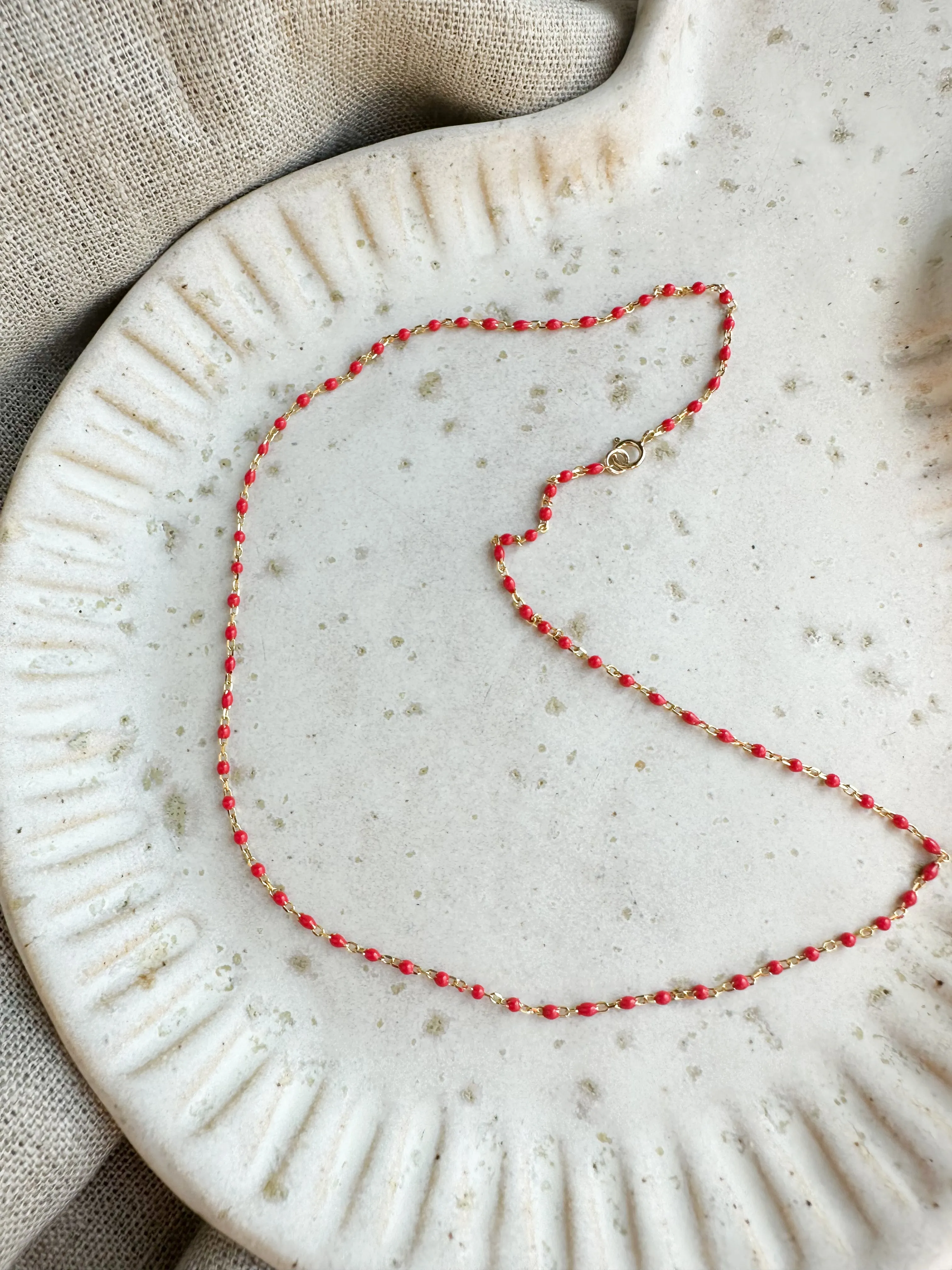 Italian Enamel Chain Necklaces