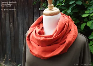 Japanese Cotton Double Gauze Infinity Scarf, Persimmon ⦿sinf0005