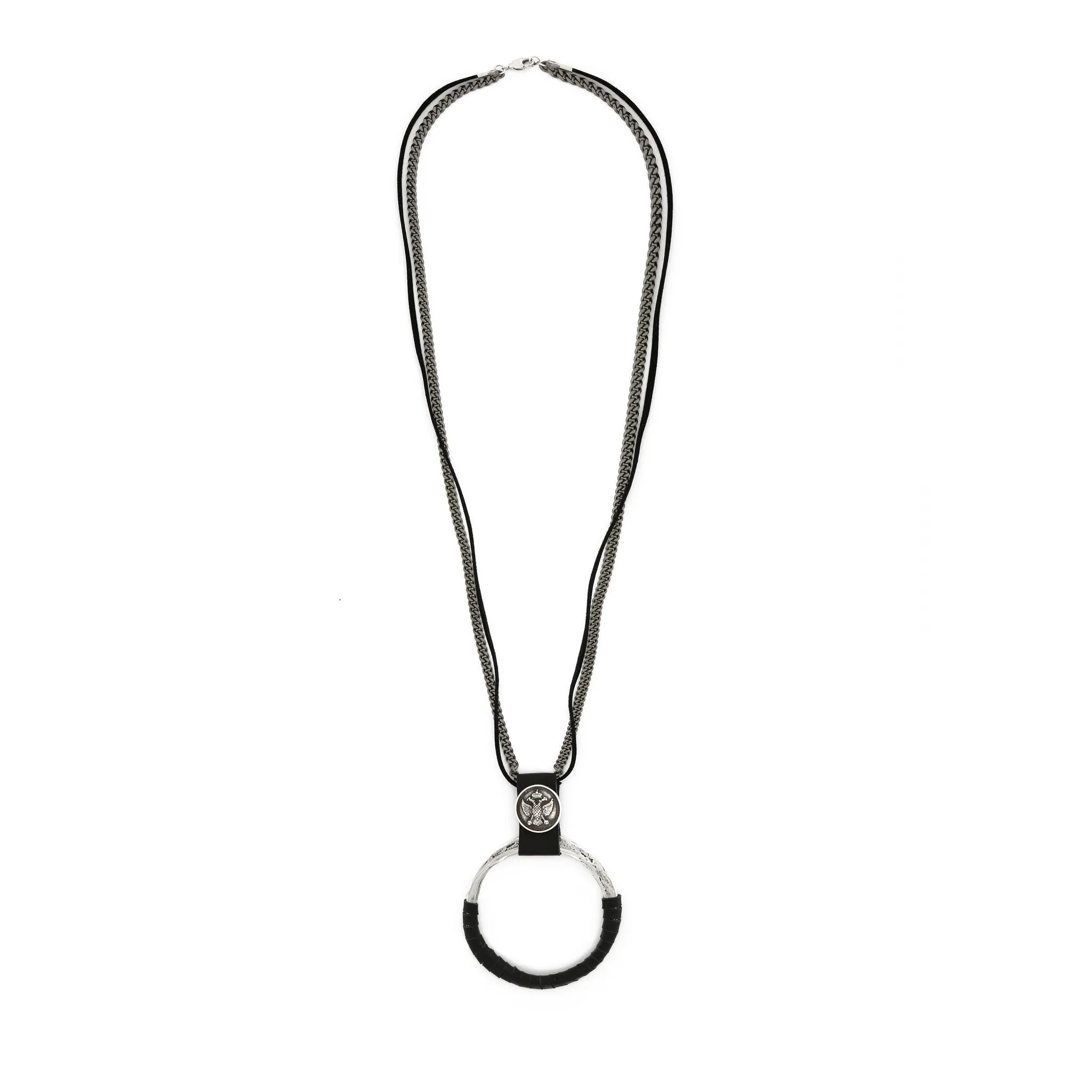 Jennifer - Leather wrapped sterling silver pendant necklace