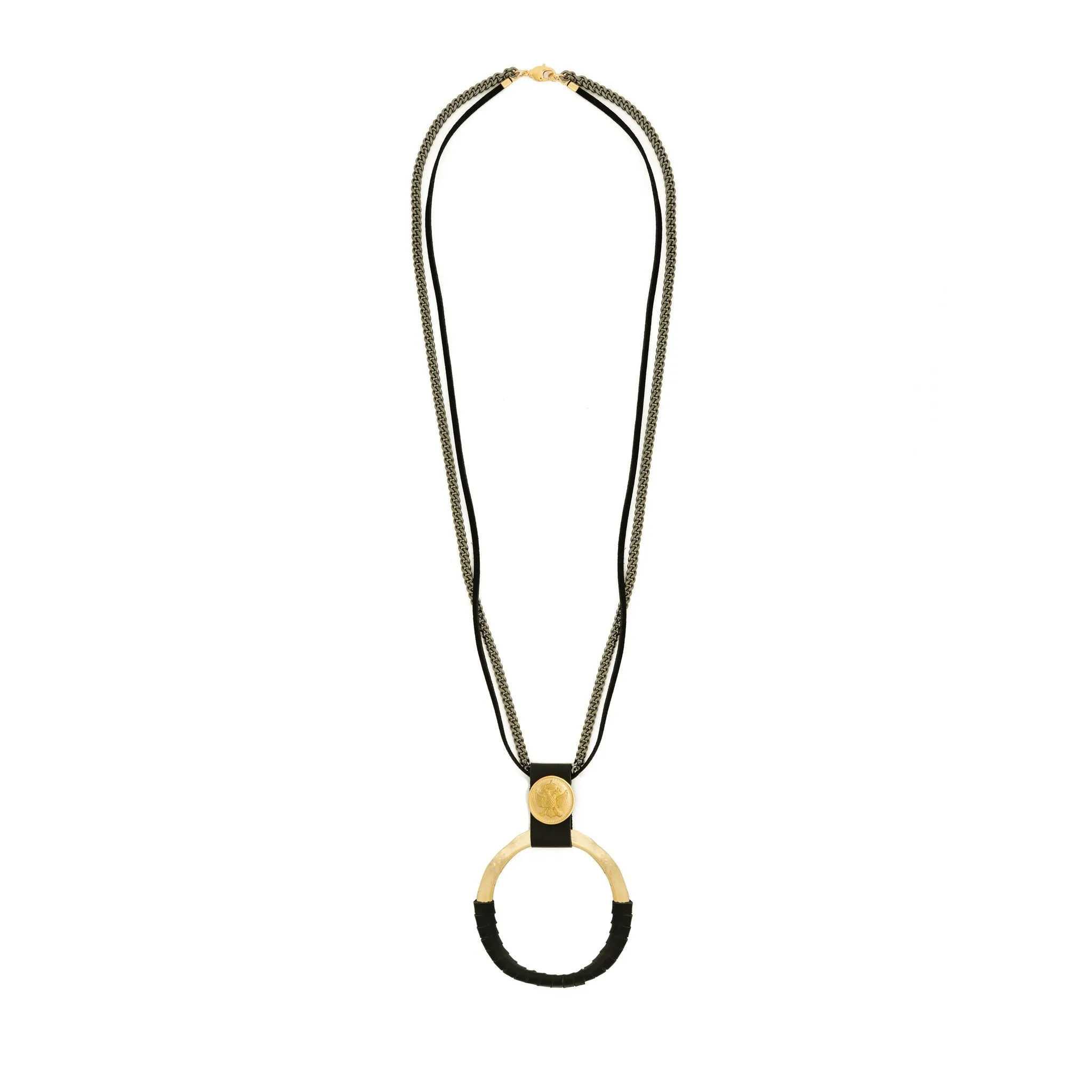Jennifer - Leather wrapped sterling silver pendant necklace
