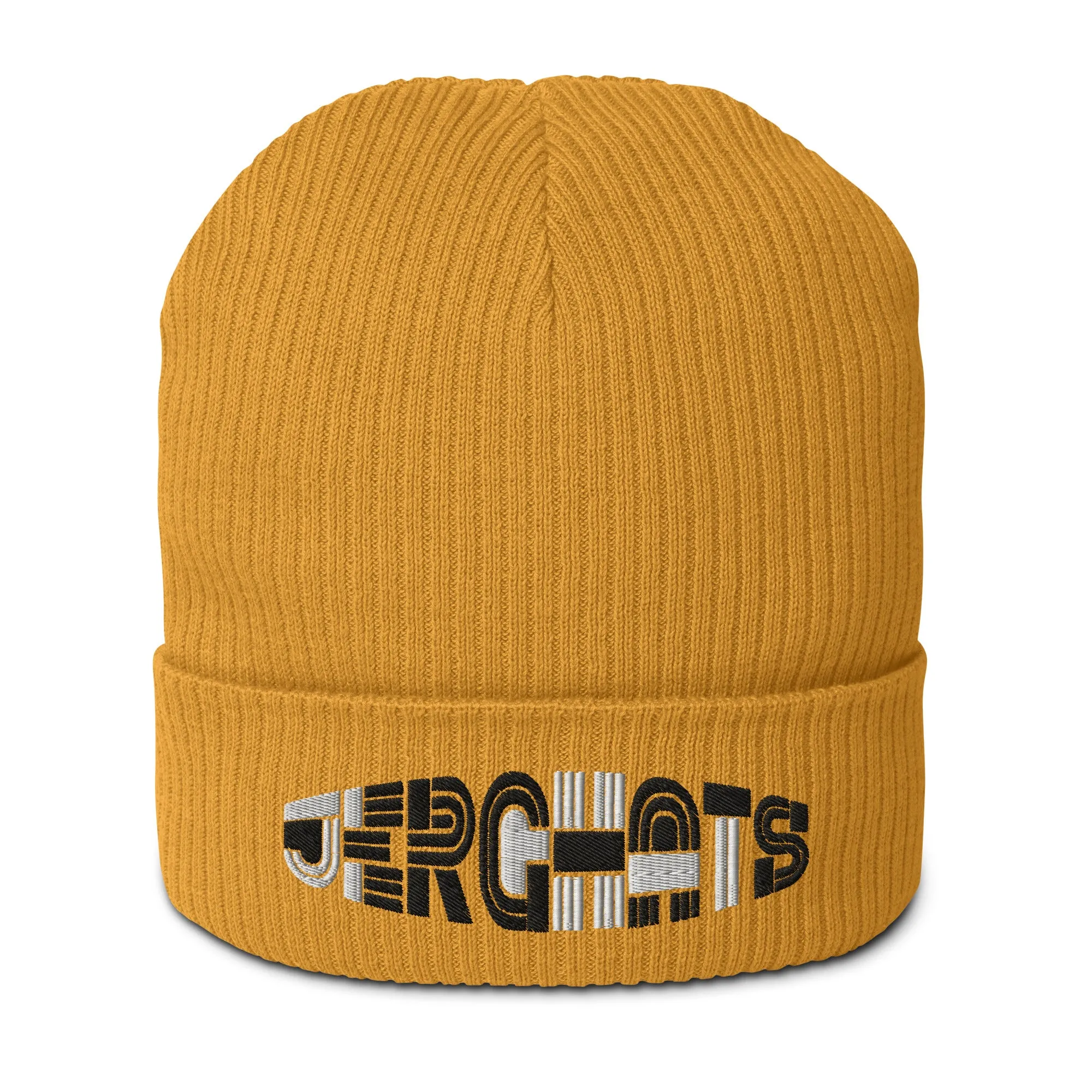 Jerghats B&W Organic ribbed beanie