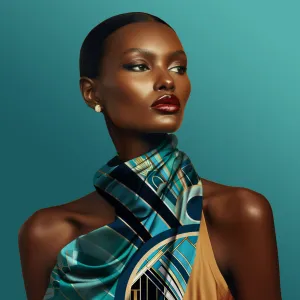 Jewels of Art Deco - Turquoise Silk Scarf