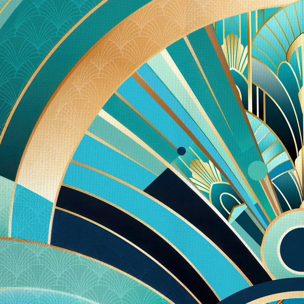 Jewels of Art Deco - Turquoise Silk Scarf