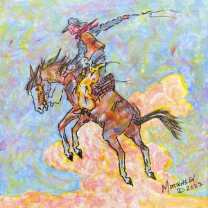 John Mortensen Silk Scarf Bronc Sky
