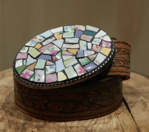 Just Reality Multi Color Mosaic Buckle Belt