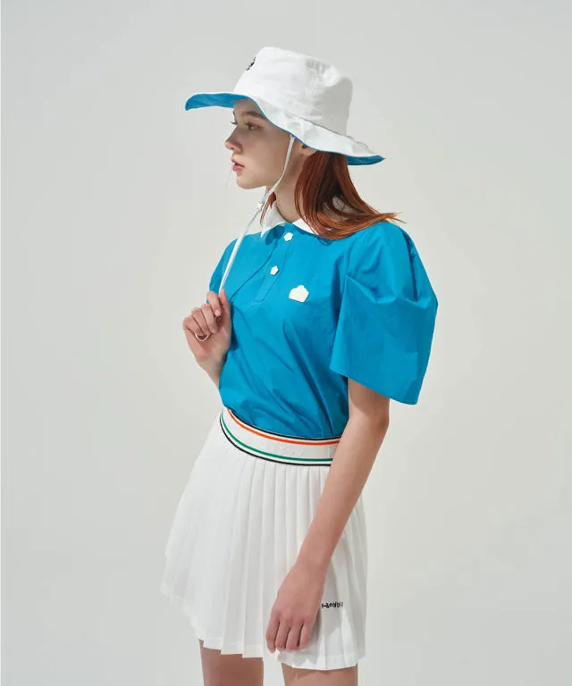 KANDINI String Wide Bucket Hat - White