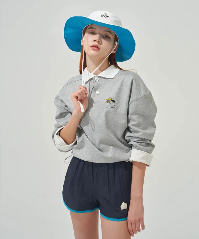 KANDINI String Wide Bucket Hat - White