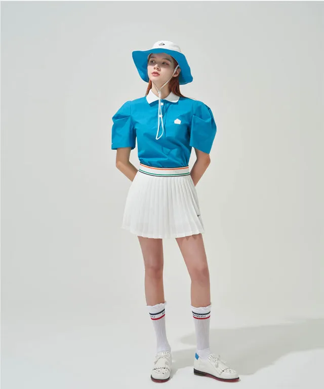 KANDINI String Wide Bucket Hat - White