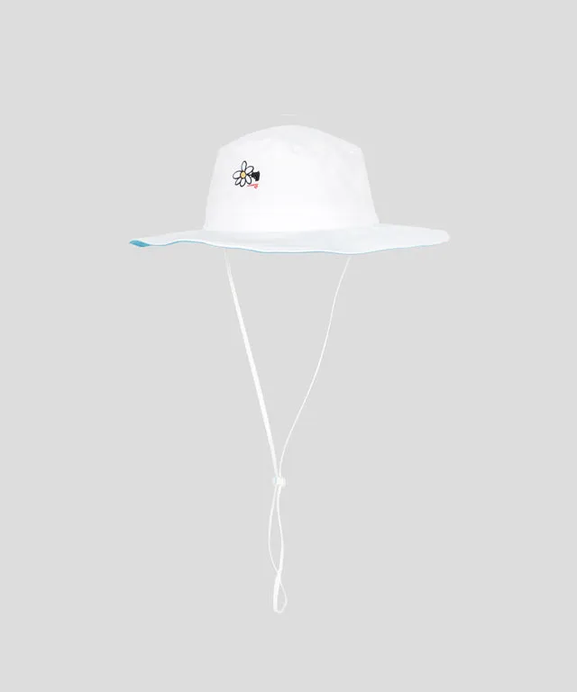 KANDINI String Wide Bucket Hat - White
