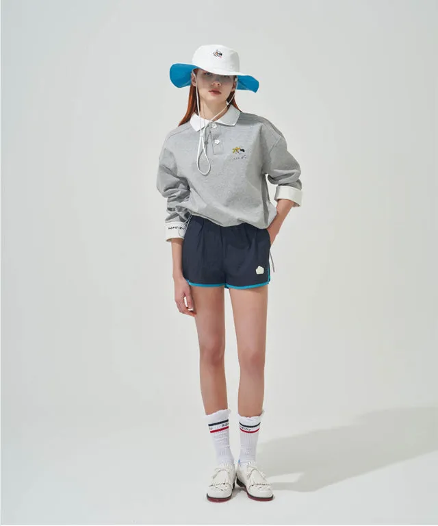 KANDINI String Wide Bucket Hat - White