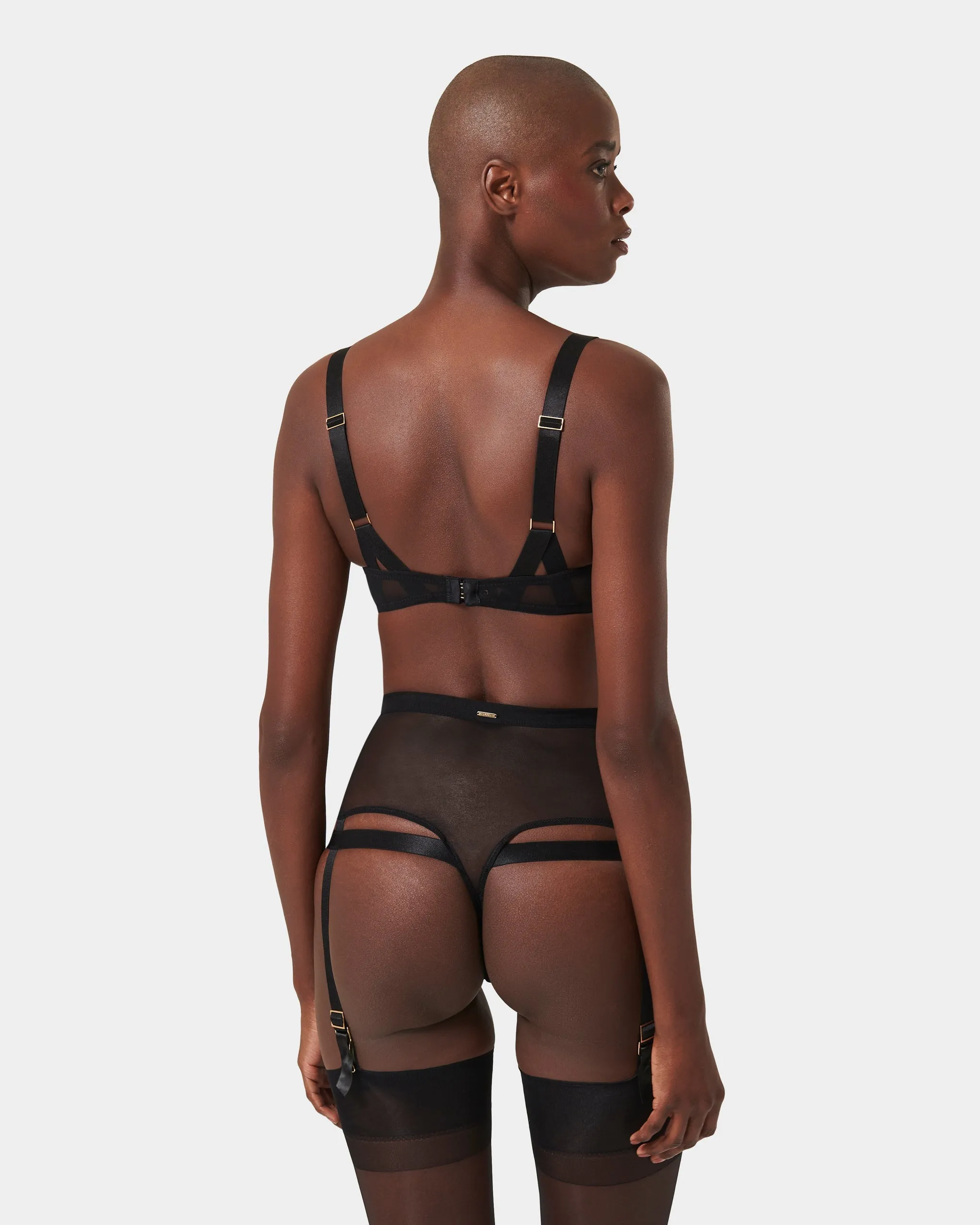 Karolina Garter Belt Thong in Black