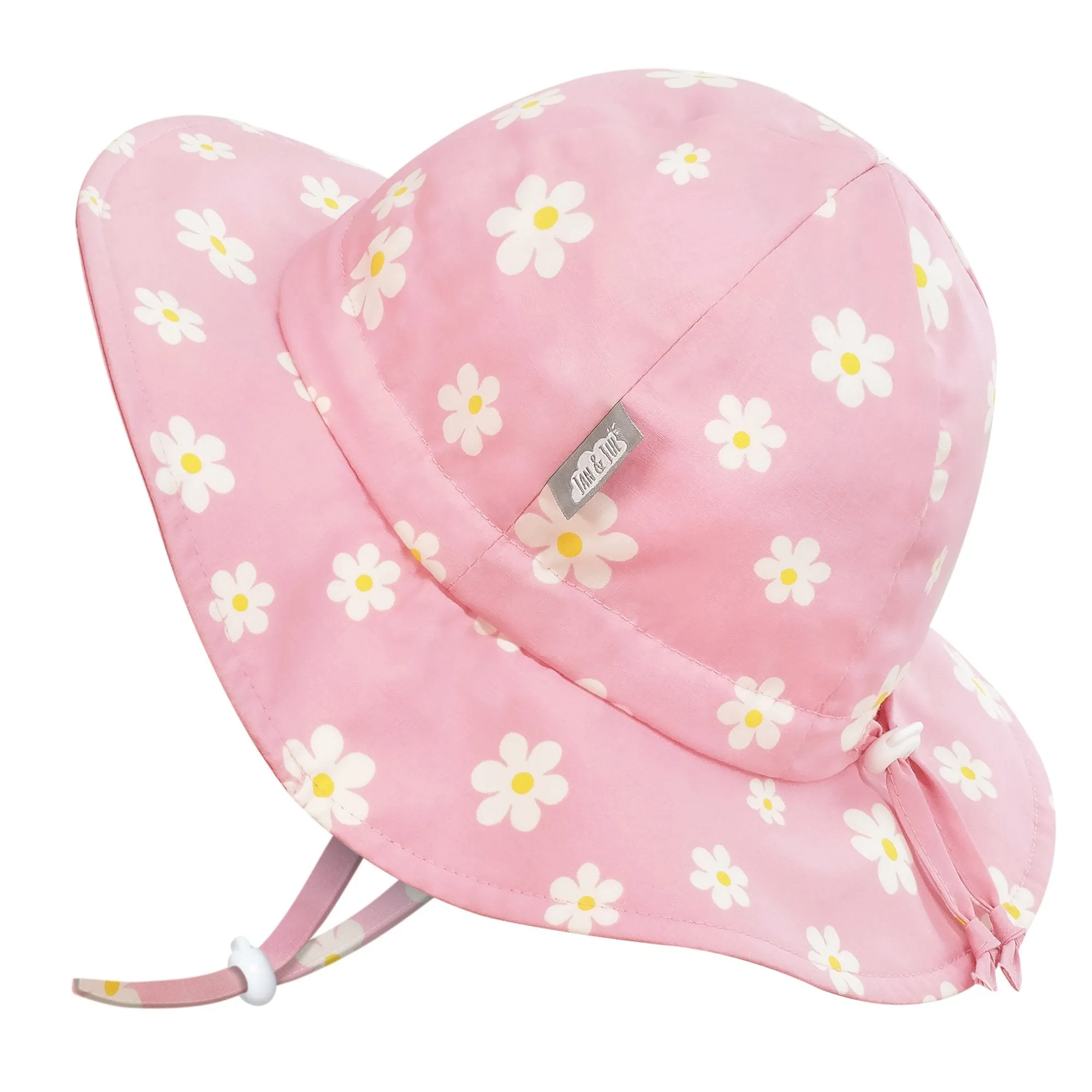 Kids Cotton Floppy Hats - Pink Daisy