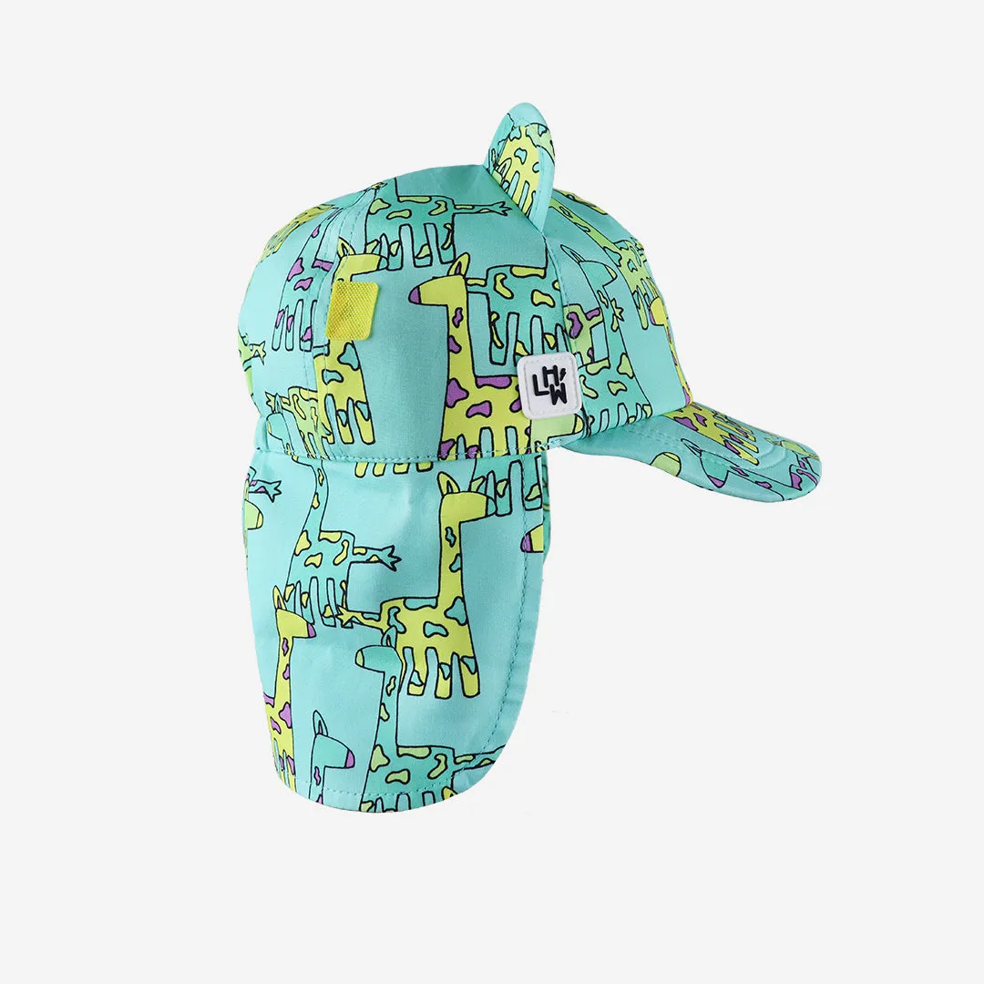 Kids Cub hat with neck flap: Giraffe