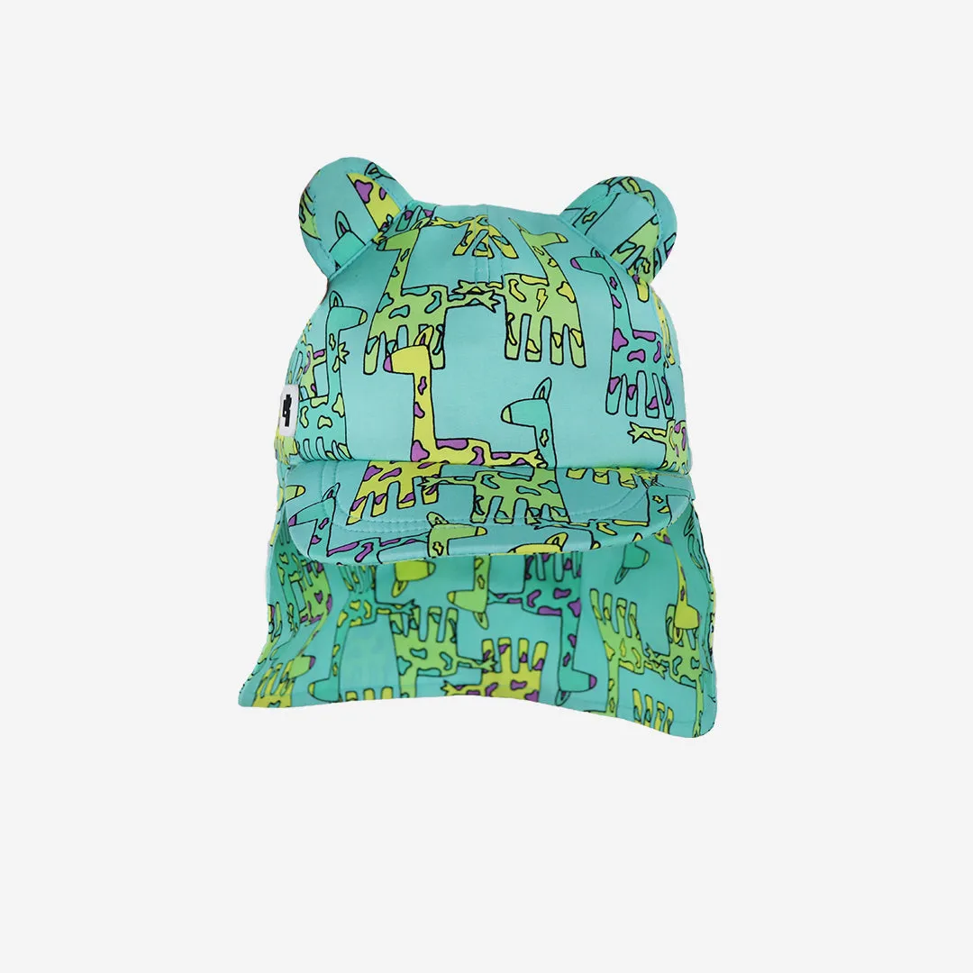 Kids Cub hat with neck flap: Giraffe