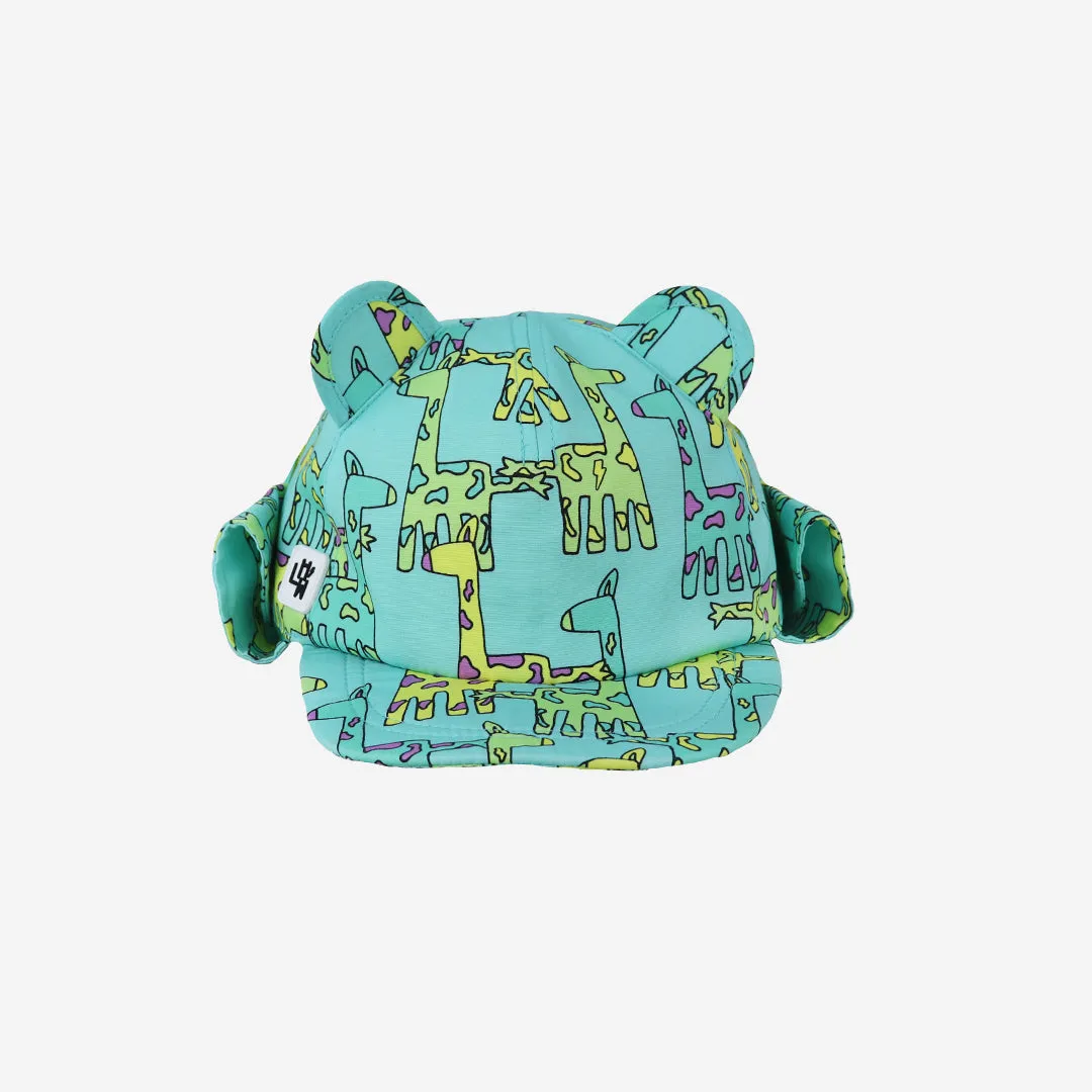 Kids Cub hat with neck flap: Giraffe
