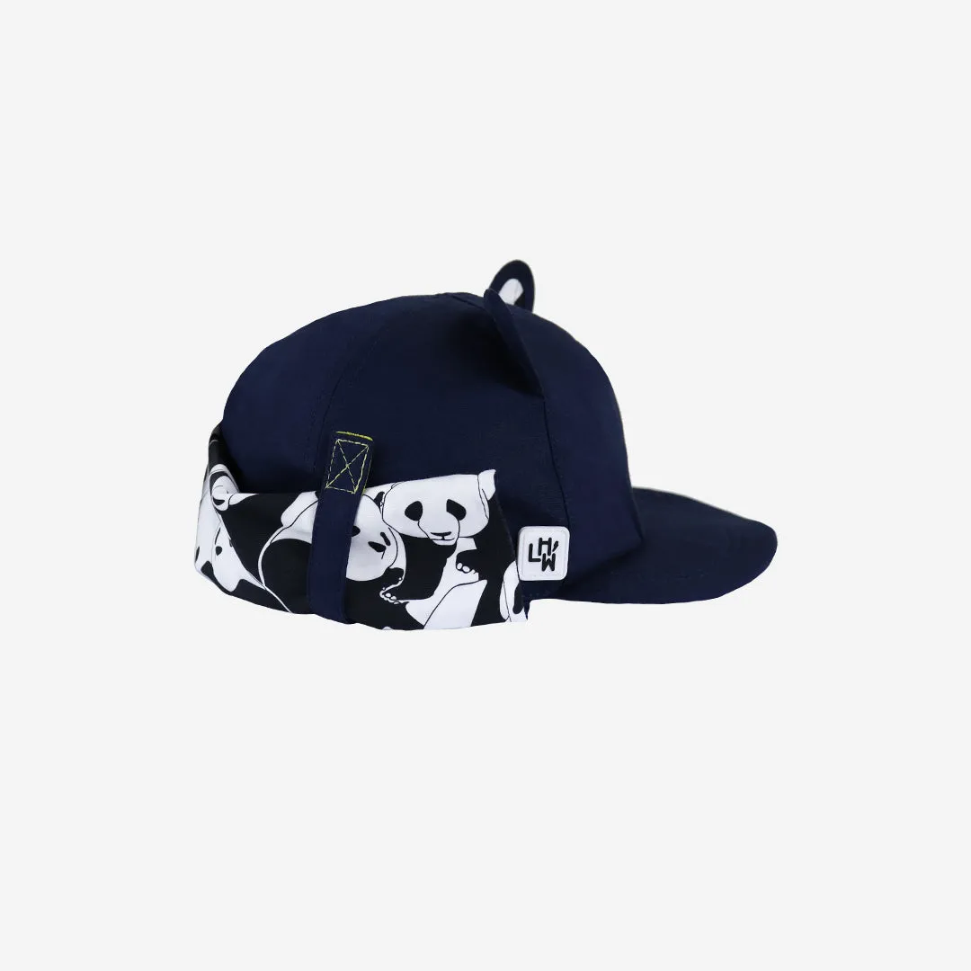 Kids Cub sun hat with neck flap: Navy