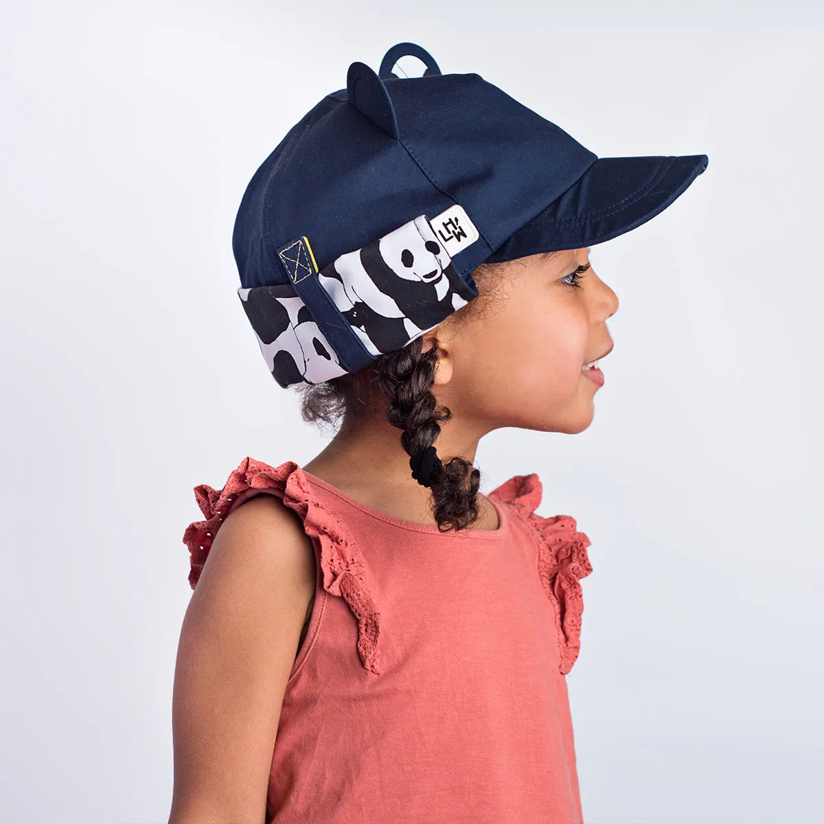 Kids Cub sun hat with neck flap: Navy