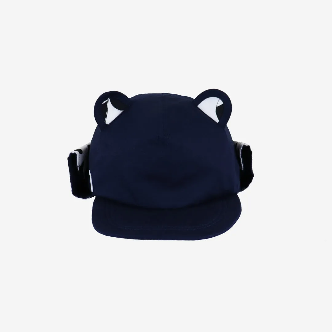 Kids Cub sun hat with neck flap: Navy