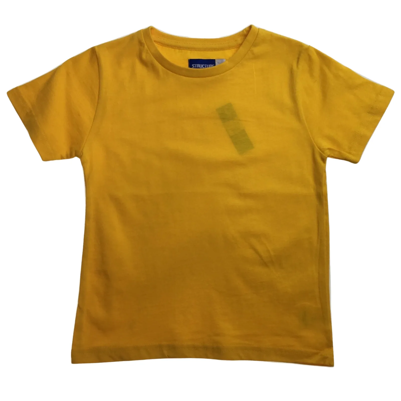 KIDS PLAIN T SHIRT Childrens Child 100% COTTON Boys Girls Basic Blank Tee Top - Gold - 4