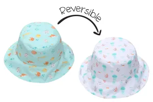 Kids UPF50  Patterned Sun Hat - (S) Fish/Jellyfish