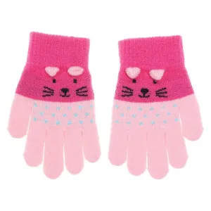 Kids Winter Gloves - Cute Cartoon Cat Gloves Winter Thick Knit Baby Kids Newborn Mittens Children Keep Finger Warm Gloves