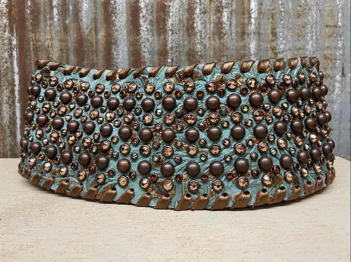 KurtMen Turquoise Wide Contoured Belt