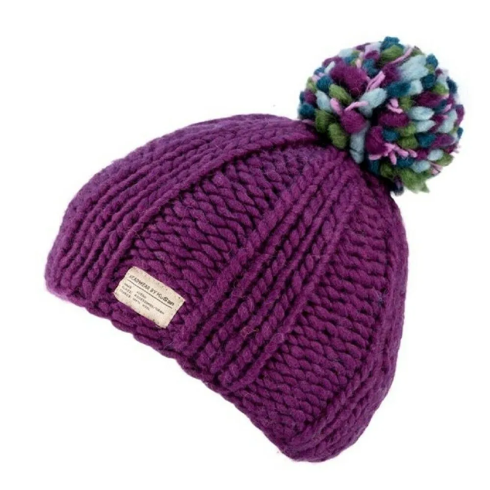 Kusan 100% Wool Bobble Beanie Hat PK1524/1824