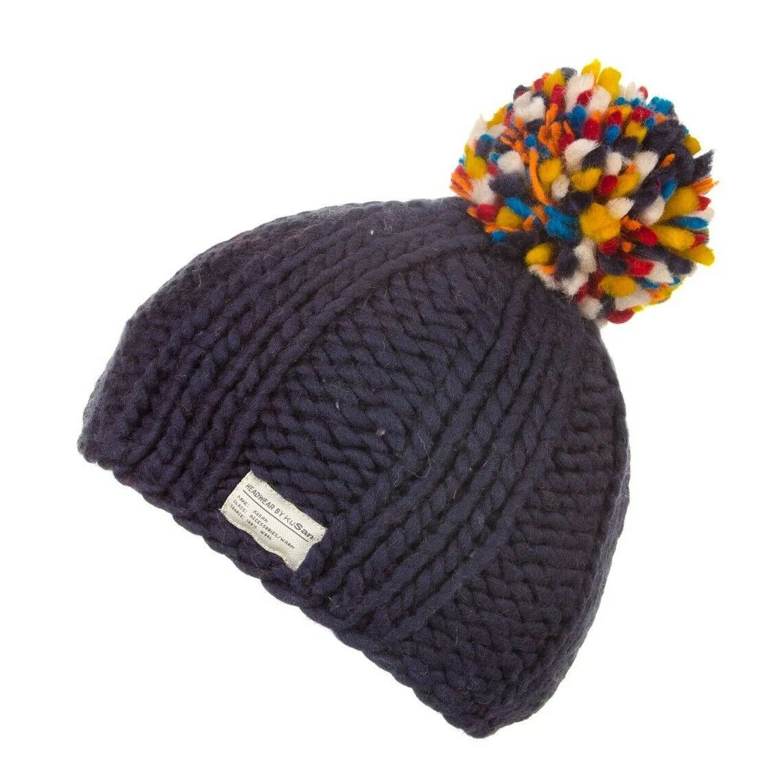Kusan 100% Wool Bobble Beanie Hat PK1524/1824