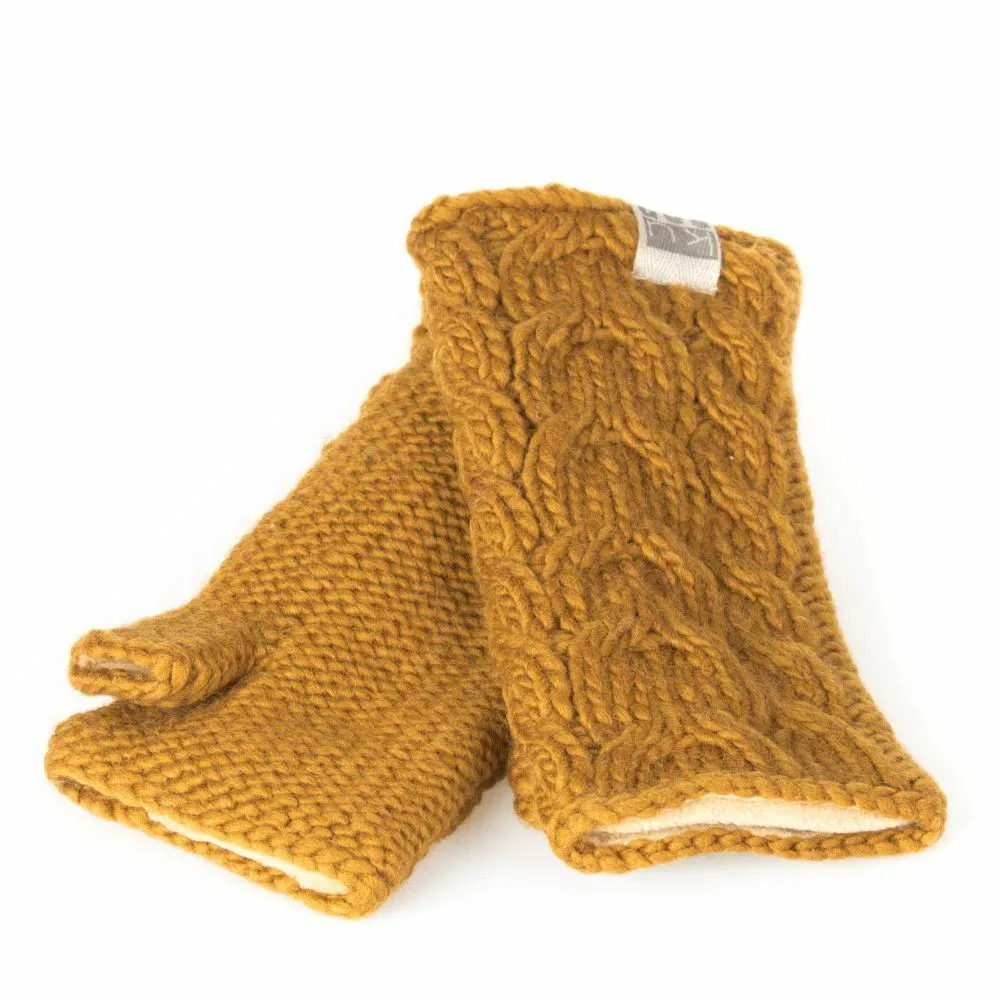 Kusan 100% Wool Cable Knit Hand Warmers PK1128