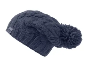 Kusan Cable Knit Floppy Bobble Beanie Hat