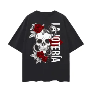 La Jotería Reclaimed for Pride and Resistance Latino Streetwear on front of Black Oversize Deep Drop Shoulder Tee - 190 GSM
