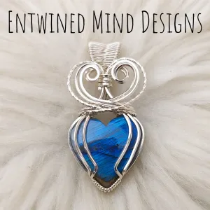 Labradorite And Sterling silver Heart Pendant