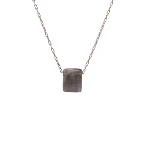 Labradorite Silver Square Choker Necklace