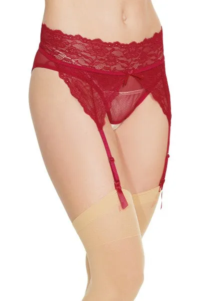 Lace Crotchless Garter Panty