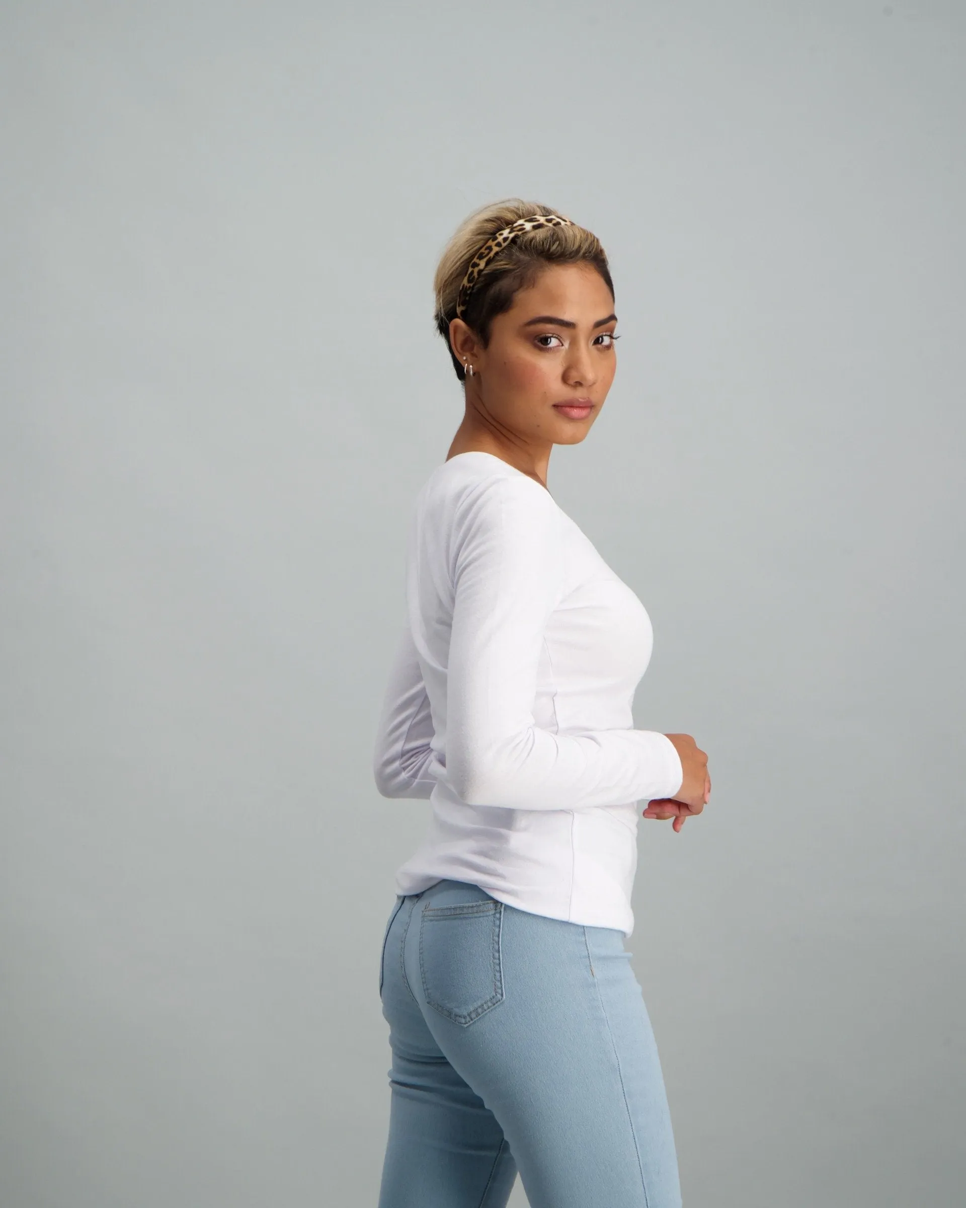 Ladies Long Sleeve Core T-Shirt - White