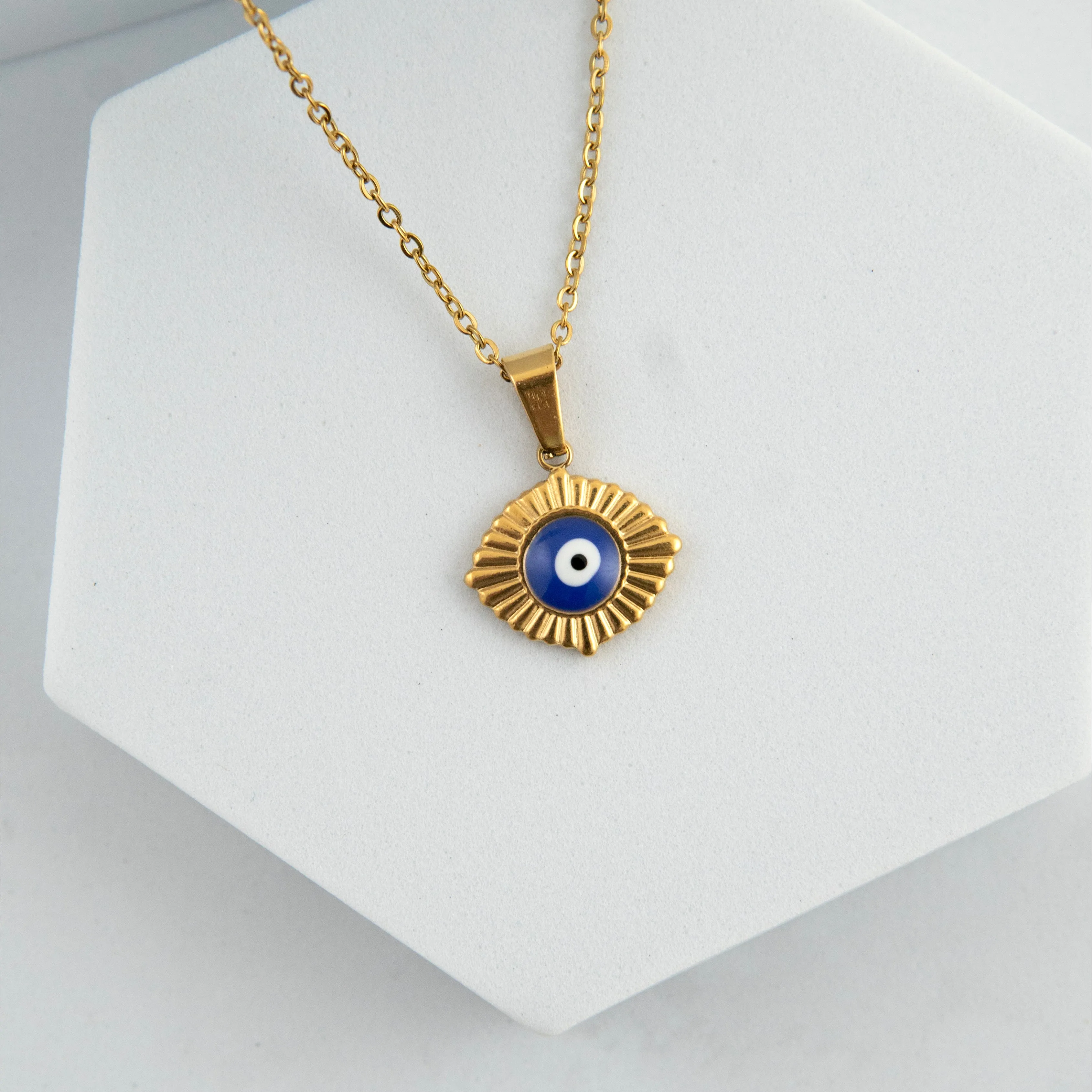 Lashes Evil Eye Necklace Gold Plated, Waterproof and Anti-Tarnish