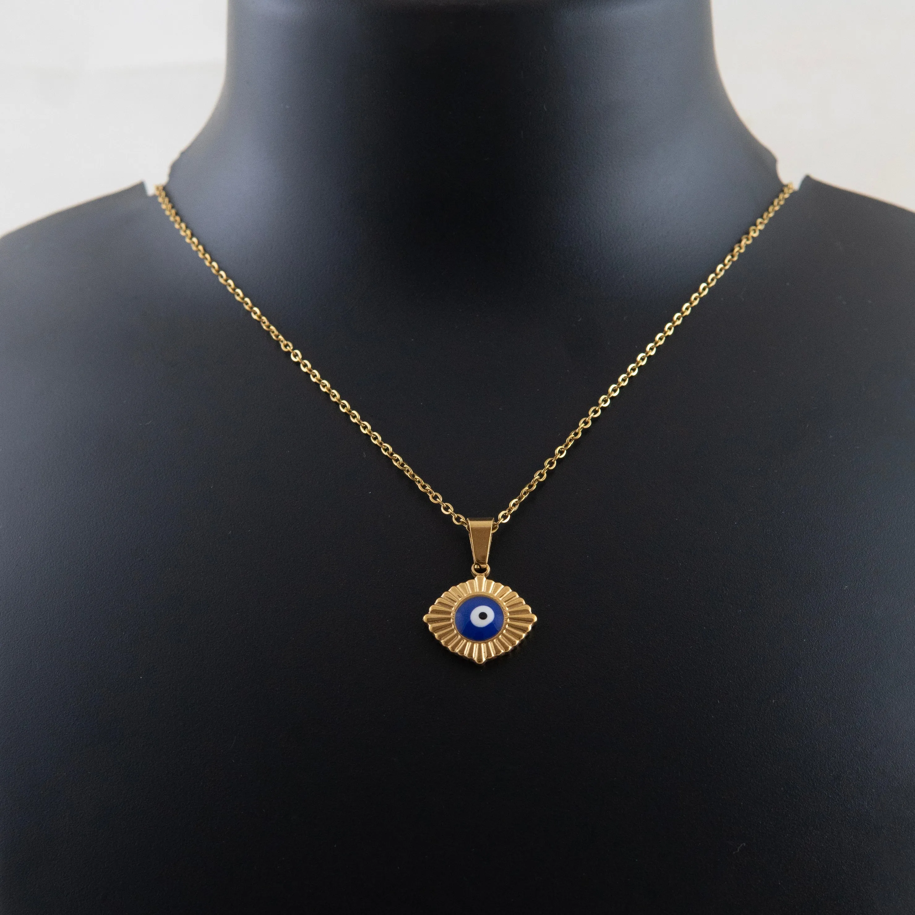 Lashes Evil Eye Necklace Gold Plated, Waterproof and Anti-Tarnish