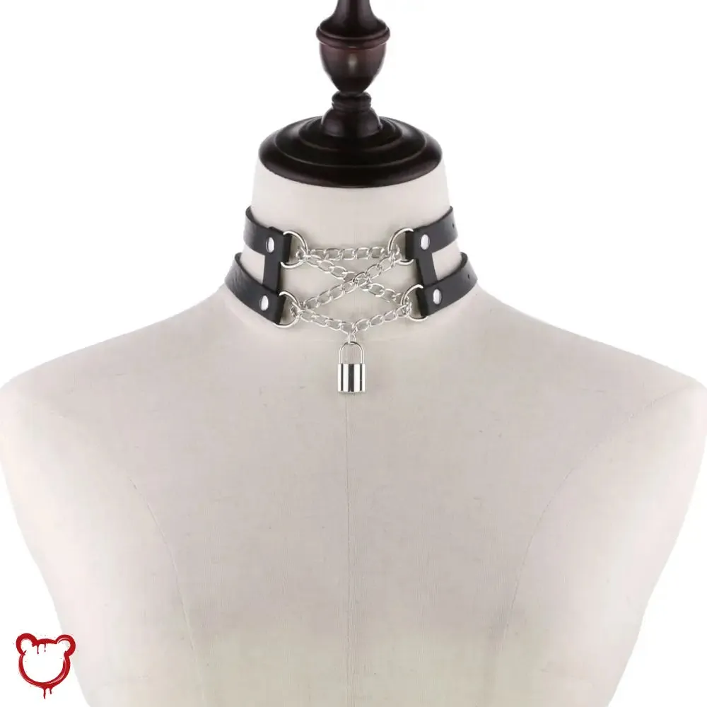 Leather Chain Choker