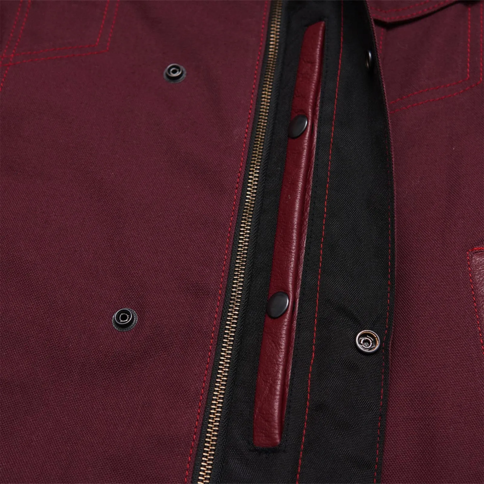 Leatherick Custom Hexa-diamond stitch collarless biker vest