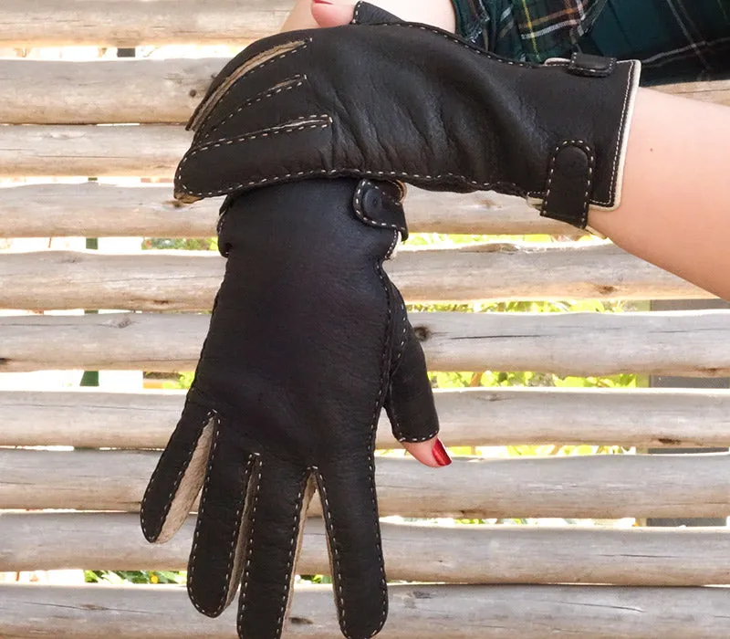 Lena - Peccary leather gloves - women