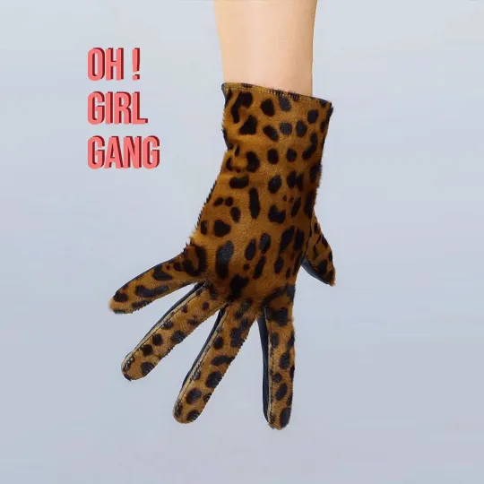 Leopard Print GENUINE LEATHER short gloves (Zebra print)
