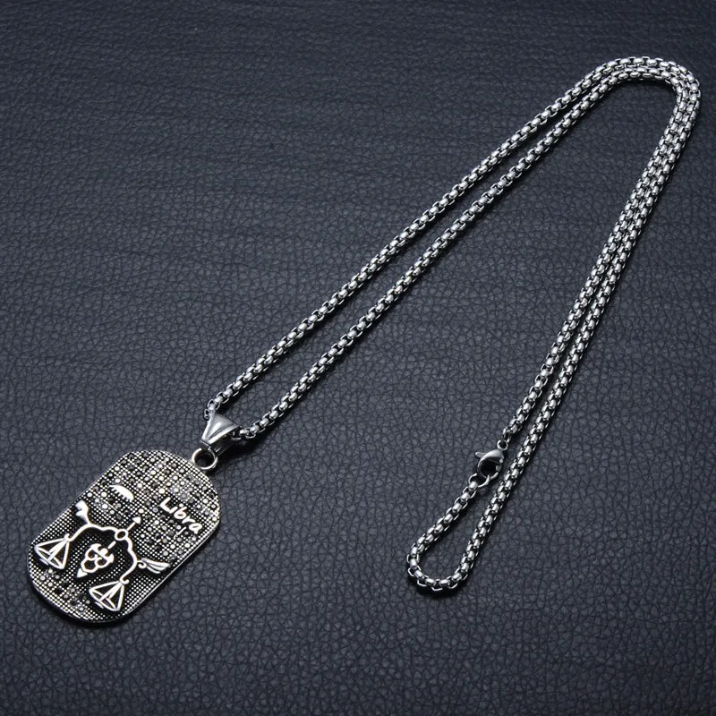Libra 3D Dog tag necklaces