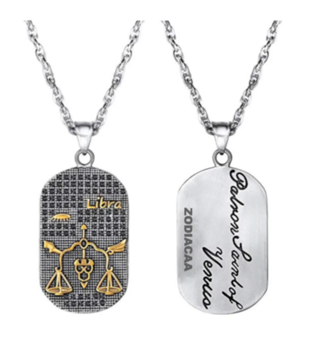 Libra 3D Dog tag necklaces