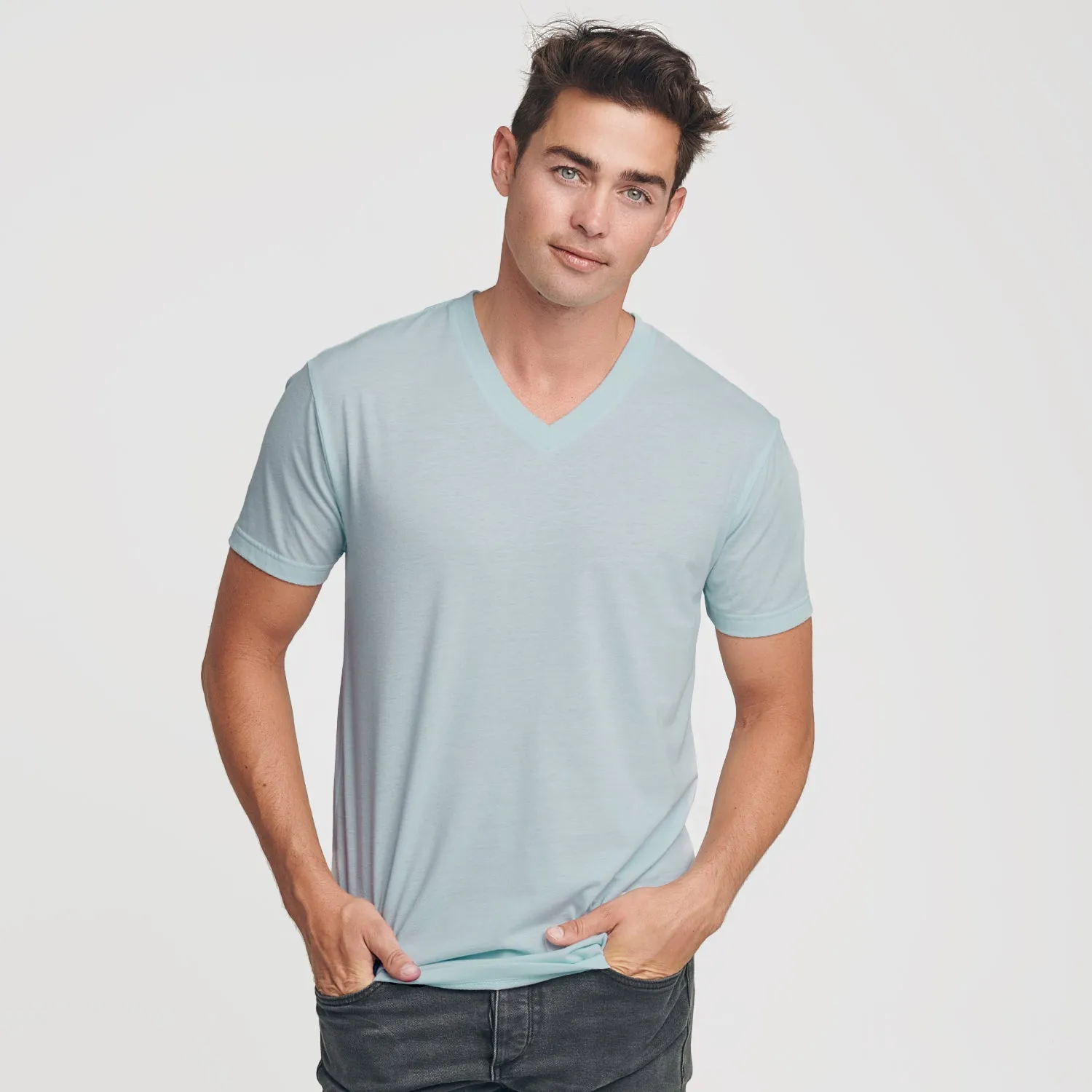 Light Blue V-Neck Tee