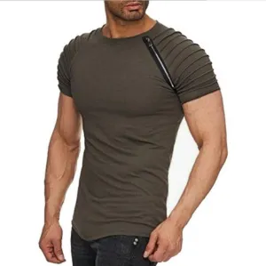 Light Grey Soft Cotton Slim Fit T-Shirts for Men - Round Neck Long Sleeve Tee Shirts