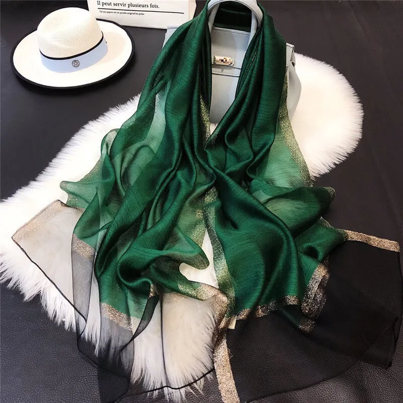 Lightweight Vogue Silkly Silk Scarf for Women Casual Scarves Women