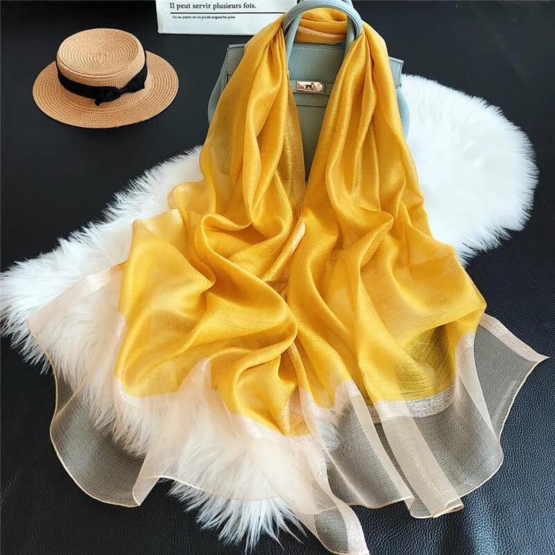 Lightweight Vogue Silkly Silk Scarf for Women Casual Scarves Women