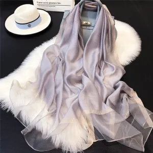 Lightweight Vogue Silkly Silk Scarf for Women Casual Scarves Women