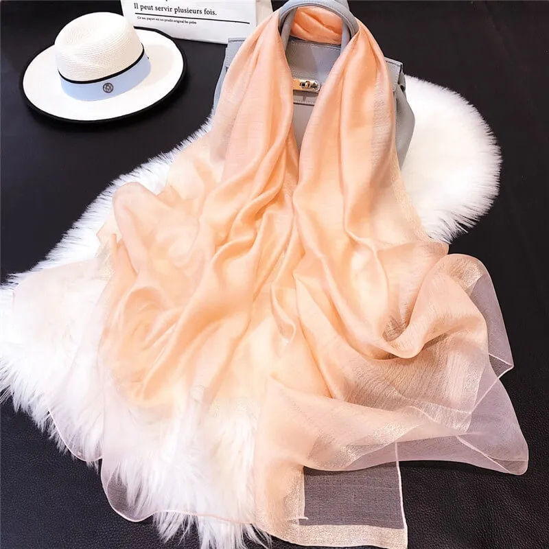 Lightweight Vogue Silkly Silk Scarf for Women Casual Scarves Women